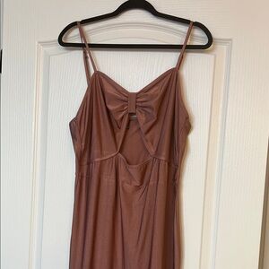 SHEIN Brown Backless Spaghetti Strap Dress